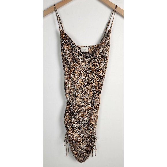 Aritzia Wilfred Women's Sz. XXS Mini Leopard Print Adjustable Fitted Dress - Picture 1 of 7